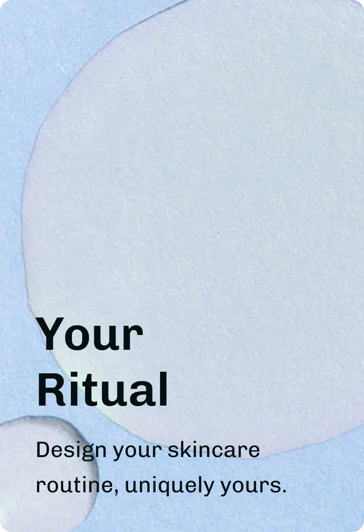Graphic reading Your Ritual with text
about designing a personalized skincare routine.​