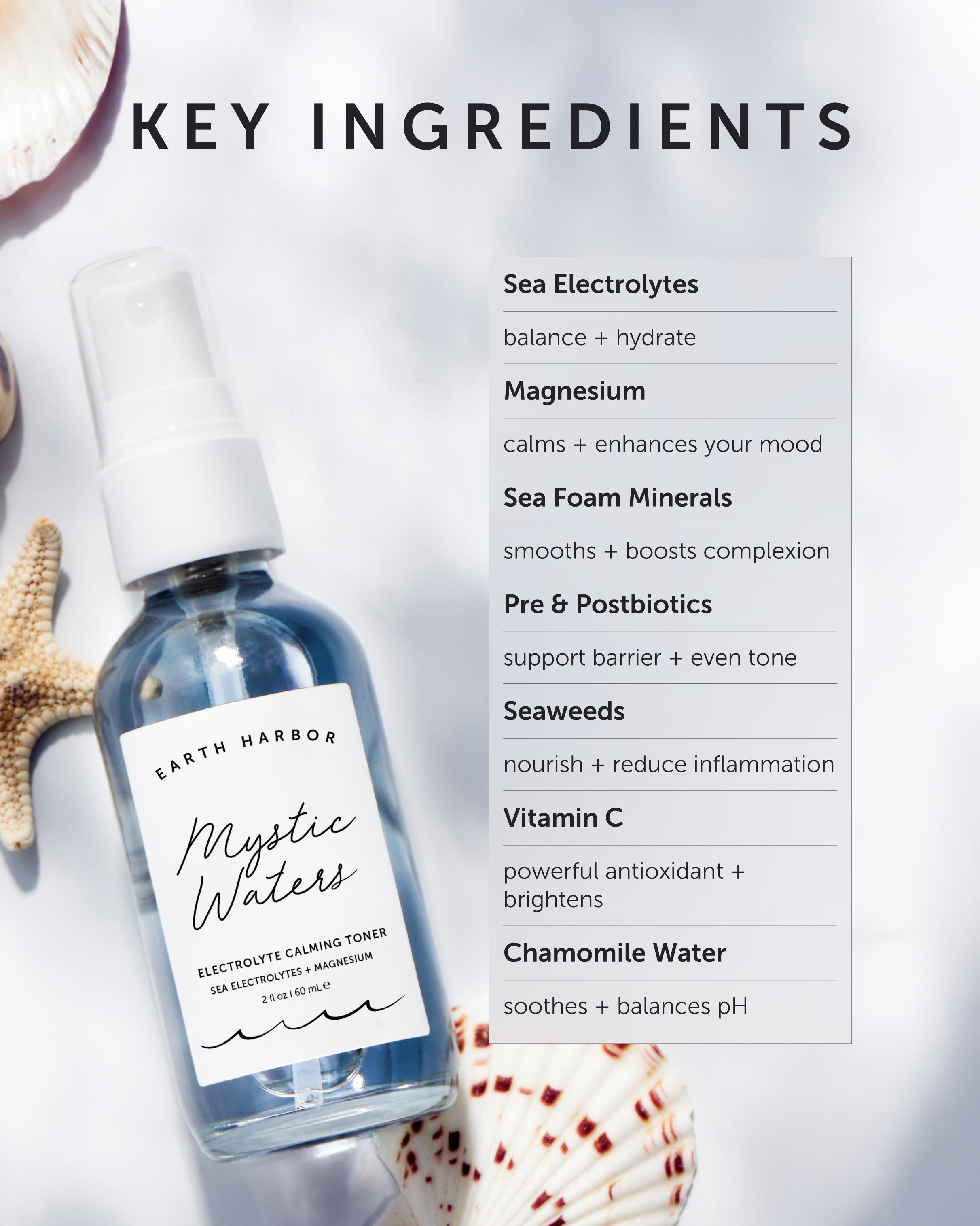 MYSTIC WATERS Electrolyte Calming Toner - Earth Harbor Naturals