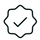 Quality guarantee icon or verified badge icon.